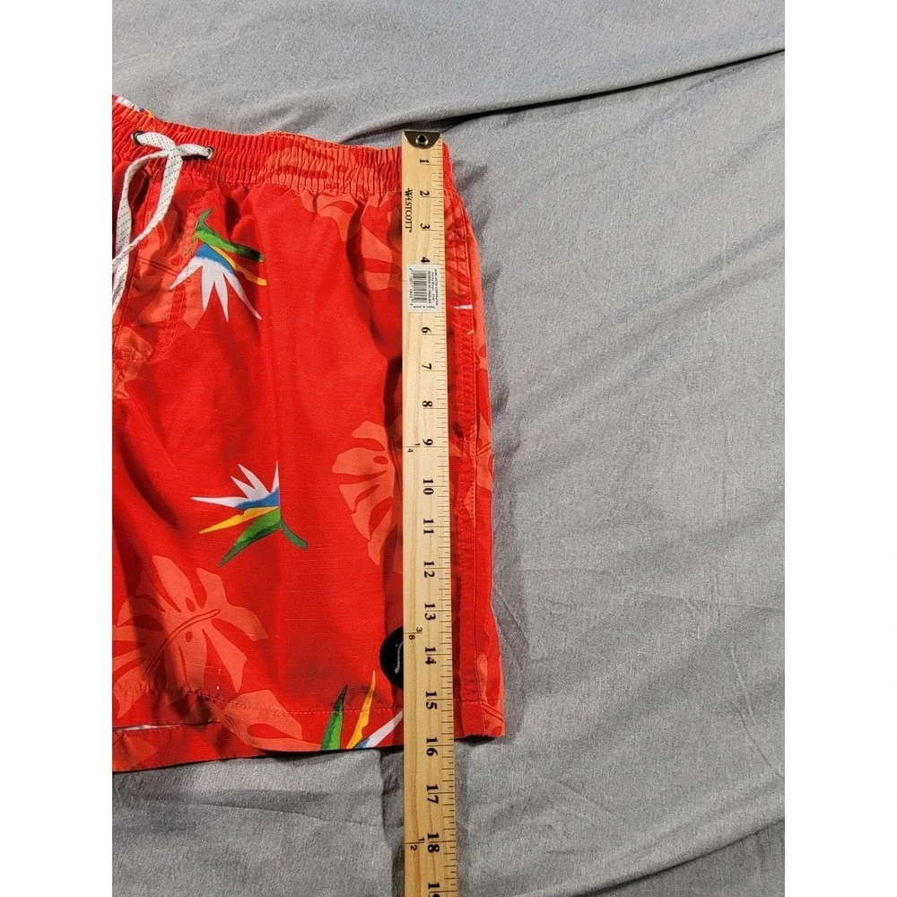 Quiksilver Volley‎ Shorts Red Tropical Beach bird of paradise w/ pockets